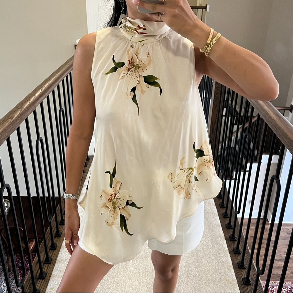Zara floral high neck top